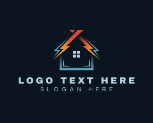 Solar - House Electric Energy logo design