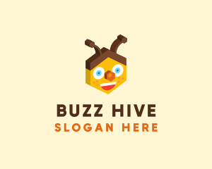 Honey Bee Head  logo design