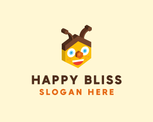 Honey Bee Head  logo design