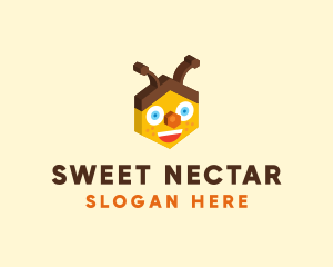 Honey Bee Head  logo design