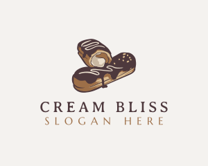 Cream - Chocolate Eclair Dessert logo design
