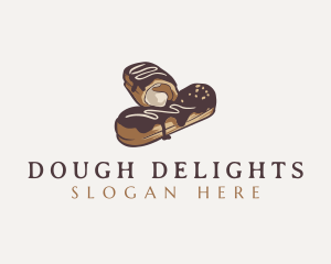 Dough - Chocolate Eclair Dessert logo design