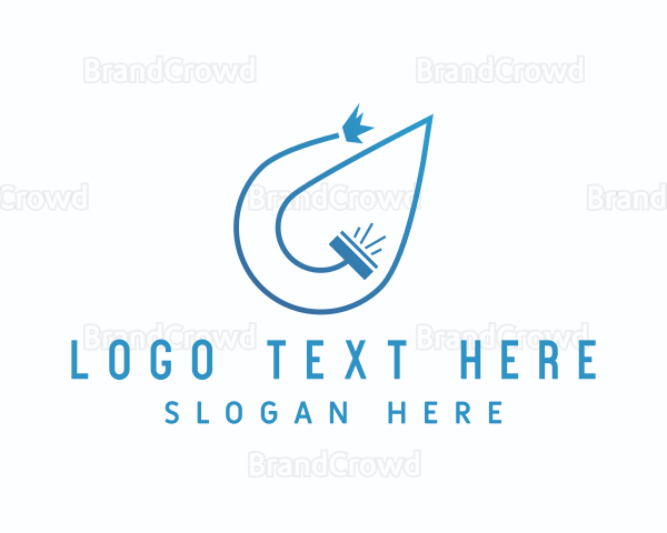 Blue Droplet Squeegee Logo