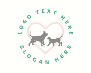 Foster Pet - Dog Cat Heart logo design