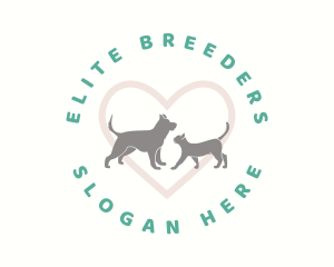 Dog Cat Heart logo design