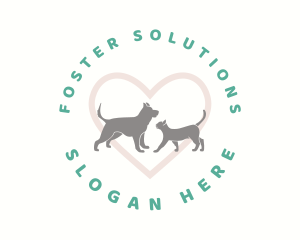 Dog Cat Heart logo design