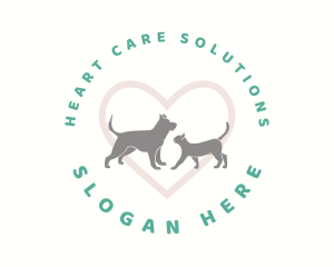 Dog Cat Heart logo design