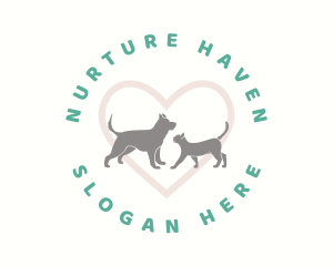 Fostering - Dog Cat Heart logo design