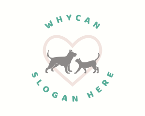 Fostering - Dog Cat Heart logo design