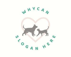 Shelter - Dog Cat Heart logo design