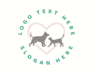 Animal Sanctuary - Dog Cat Heart logo design