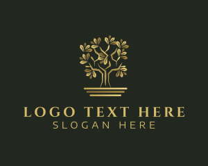 Gardening - Golden Bonsai Tree logo design