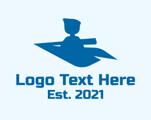 Child - Boy Paper Airplane logo design