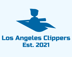 Children - Boy Paper Airplane logo design