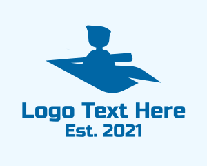 Air - Boy Paper Airplane logo design