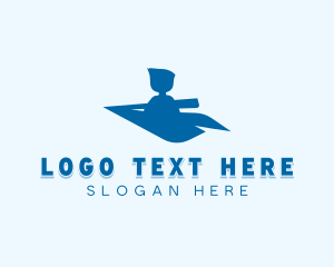 Plane - Boy Paper Airplane logo design