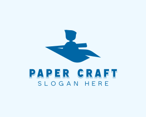 Boy Paper Airplane logo design