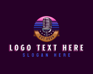 Audio - Podcast Microphone Broadcast logo design