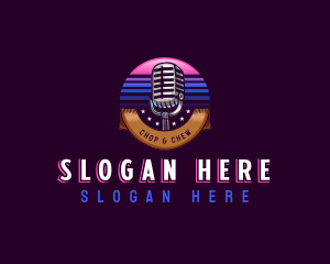 Podcast Microphone Broadcast Logo