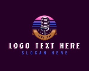 Singer - Podcast Microphone Broadcast logo design