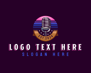 Streaming - Podcast Microphone Broadcast logo design