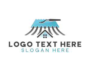 Plastering Roofing Construction Logo