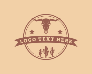 Cactus - Old Western Longhorn logo design