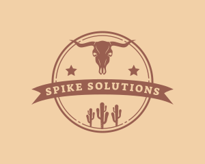 Spike - Old Western Longhorn logo design