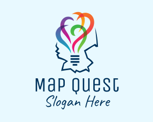 German Lightbulb Map  logo design