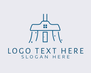 Cleaner - Blue Vacuum House logo design