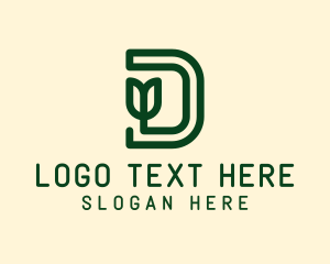 Monoline - Environmental Letter D logo design