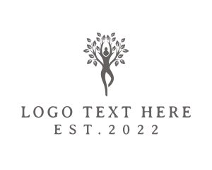 Human - Organic Tree Yoga logo design