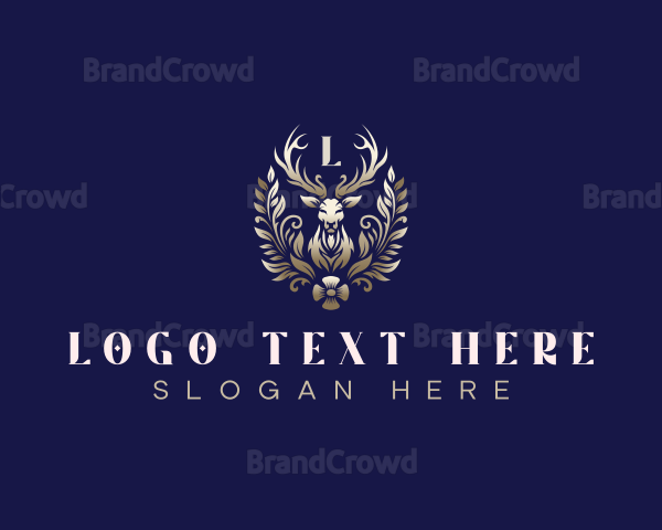 Luxury Floral Deer Logo