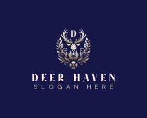 Luxury Floral Deer logo design