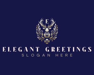 Luxury Floral Deer logo design