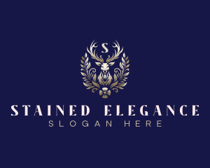 Luxury Floral Deer logo design