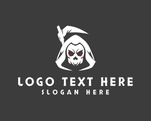 Scythe - Creepy Grim Reaper logo design