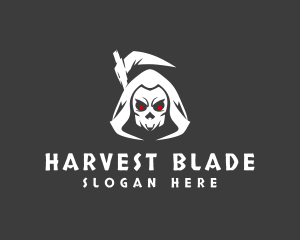 Scythe - Creepy Grim Reaper logo design