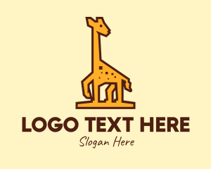 Zoo - Tall Yellow Giraffe logo design