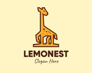 Zoo Animal - Tall Yellow Giraffe logo design