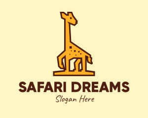 Africa - Tall Yellow Giraffe logo design