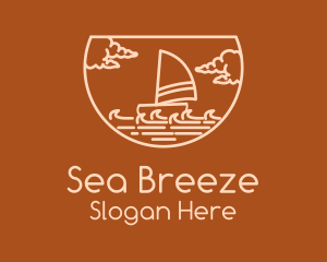 Minimalist Sea Sailing logo design