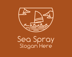 Minimalist Sea Sailing logo design