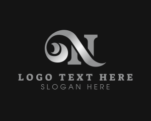 Cursive Gradient Letter N Logo