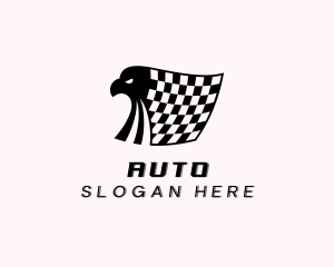 Driver - Eagle Racer Flag logo design