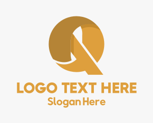 Letter Q - Golden Letter Q logo design