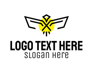 Eagle - Tribal Geometric Bird logo design