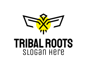 Tribal Geometric Bird logo design