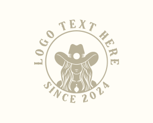 Equestrian - Western Cowgirl Rodeo logo design