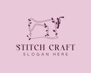 Sew - Floral Sewing Machine logo design